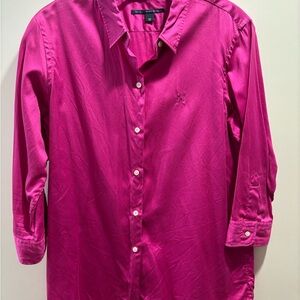 “Ralph Lauren Golf” Deep Pink Button Down Shirt Size 12